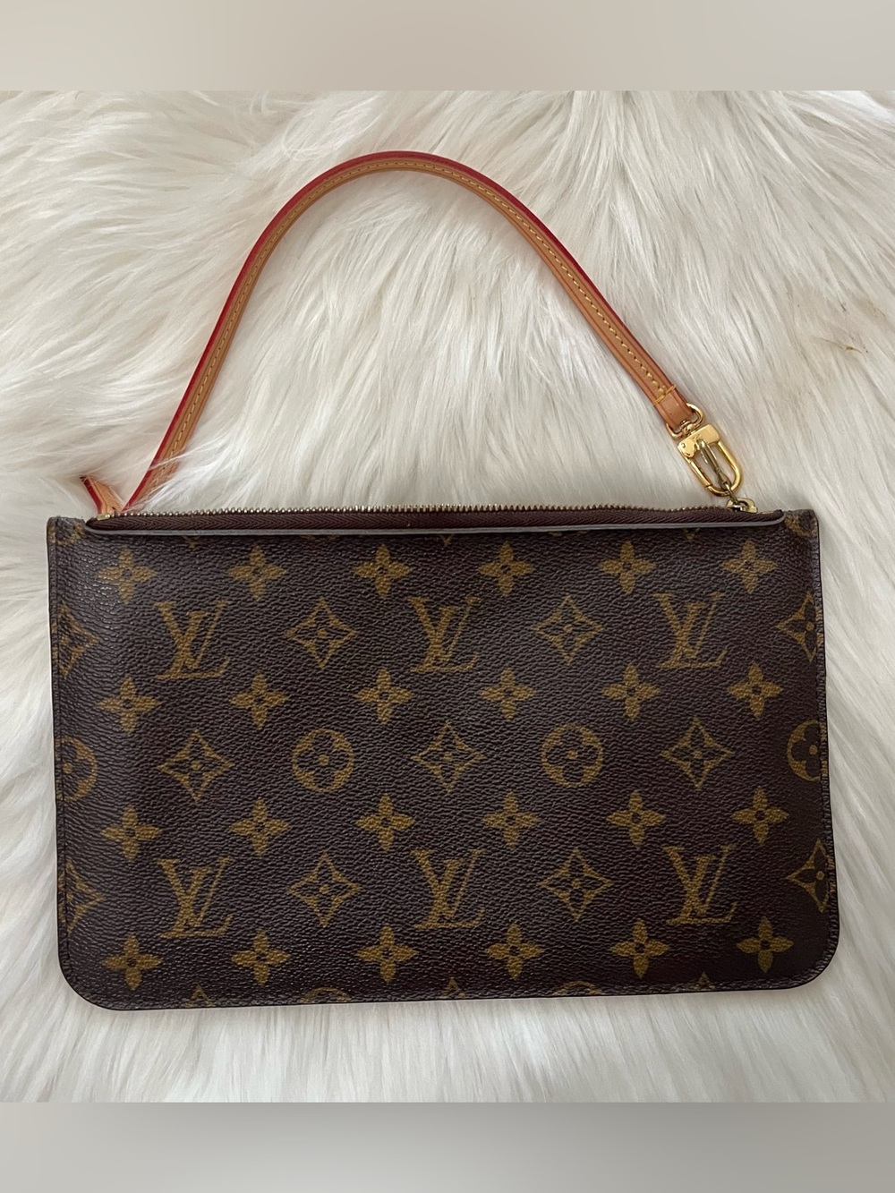 LOUIS VUITTON Monogram Brown Pouchette Hobo Mini Bag Pouch Baguette - Picture 2 of 13